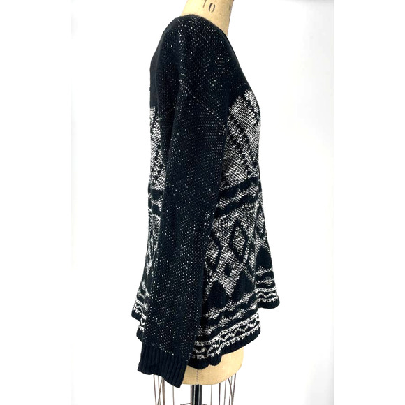David Kahn Vintage Black Diamond Knit Pullover Sweater Top Size Large L - Picture 3 of 7